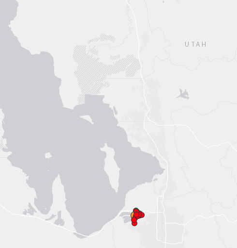 earthquake map of southern Idaho