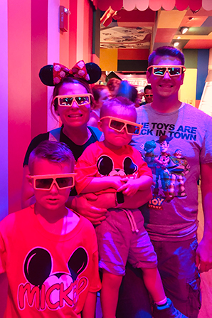 Family on Toy Story Ride DisneyWorld